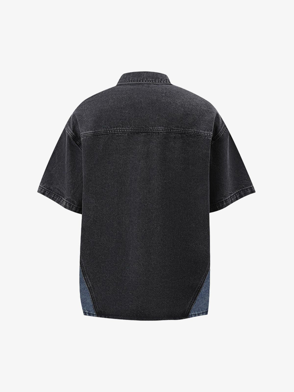 Deconstructed Patchwork Short-Sleeve Cropped Denim Set