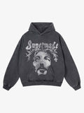 Theprecipice Heavy Washed Jesus Graphic Hoodie - 1973