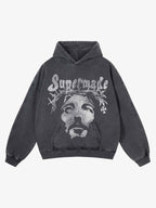 Theprecipice Heavy Washed Jesus Graphic Hoodie - 1973