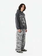 Snow Camouflage Machete Wide-Leg Cargo Barrel Pants - 2548
