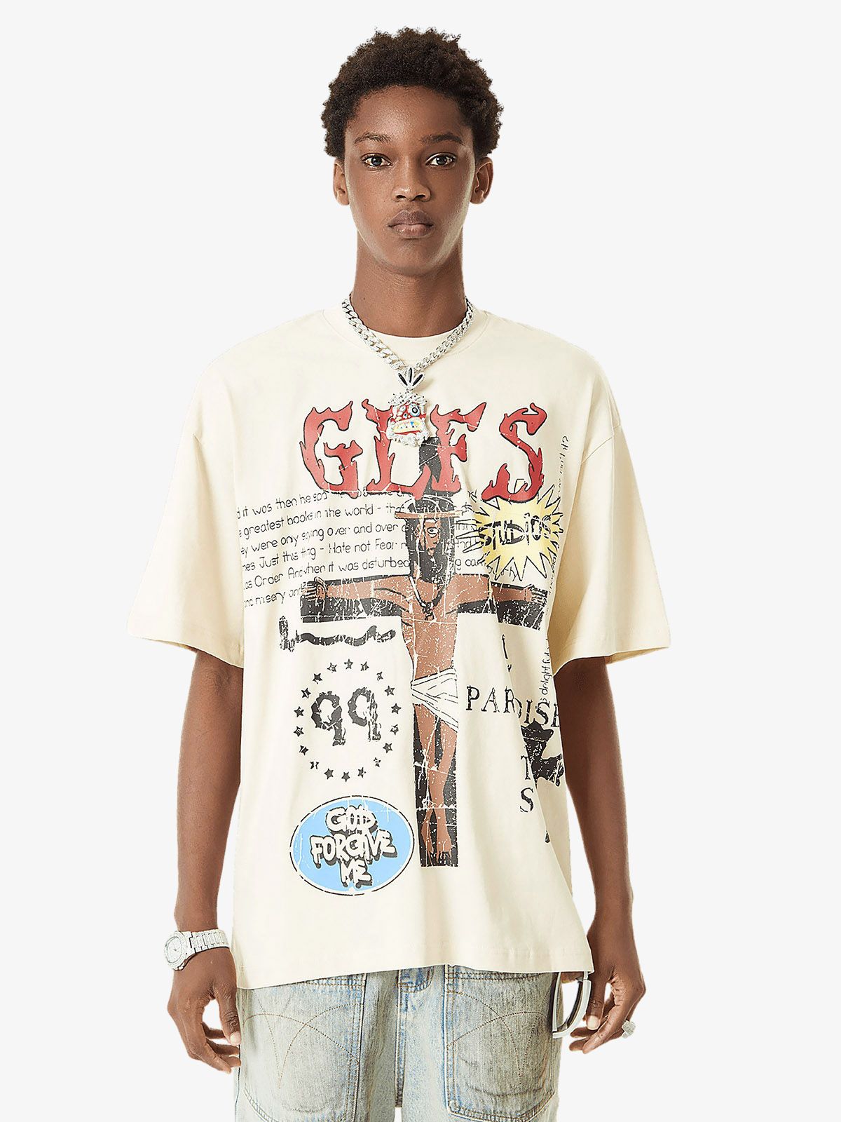 Theprecipice Funny Jesus Graffiti Street Rap T-shirt