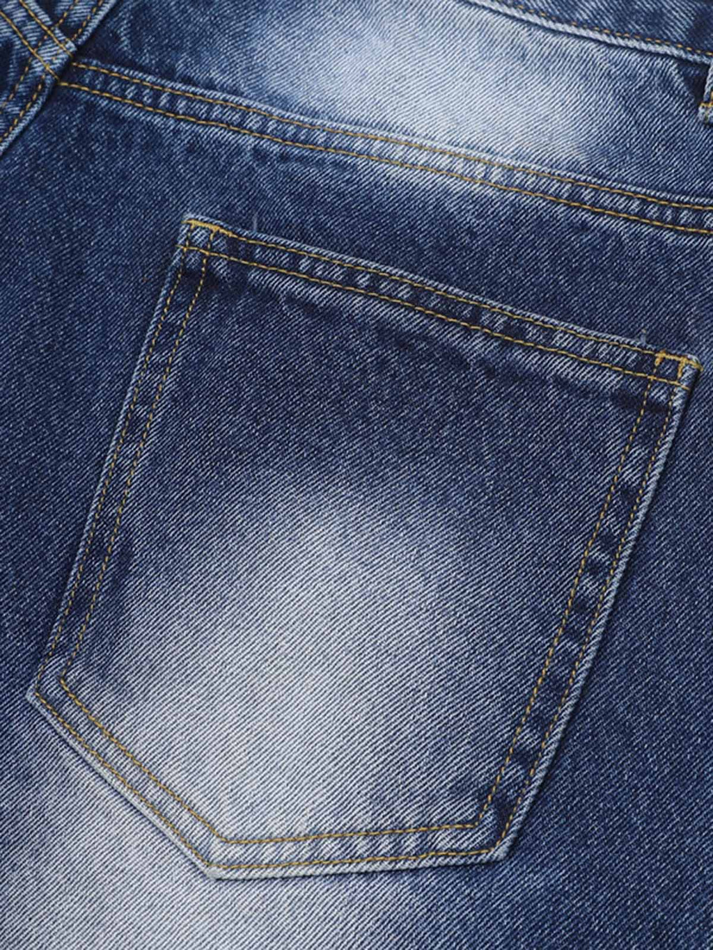 Theprecipice Old Washed Double Waistband Design Denim Jorts