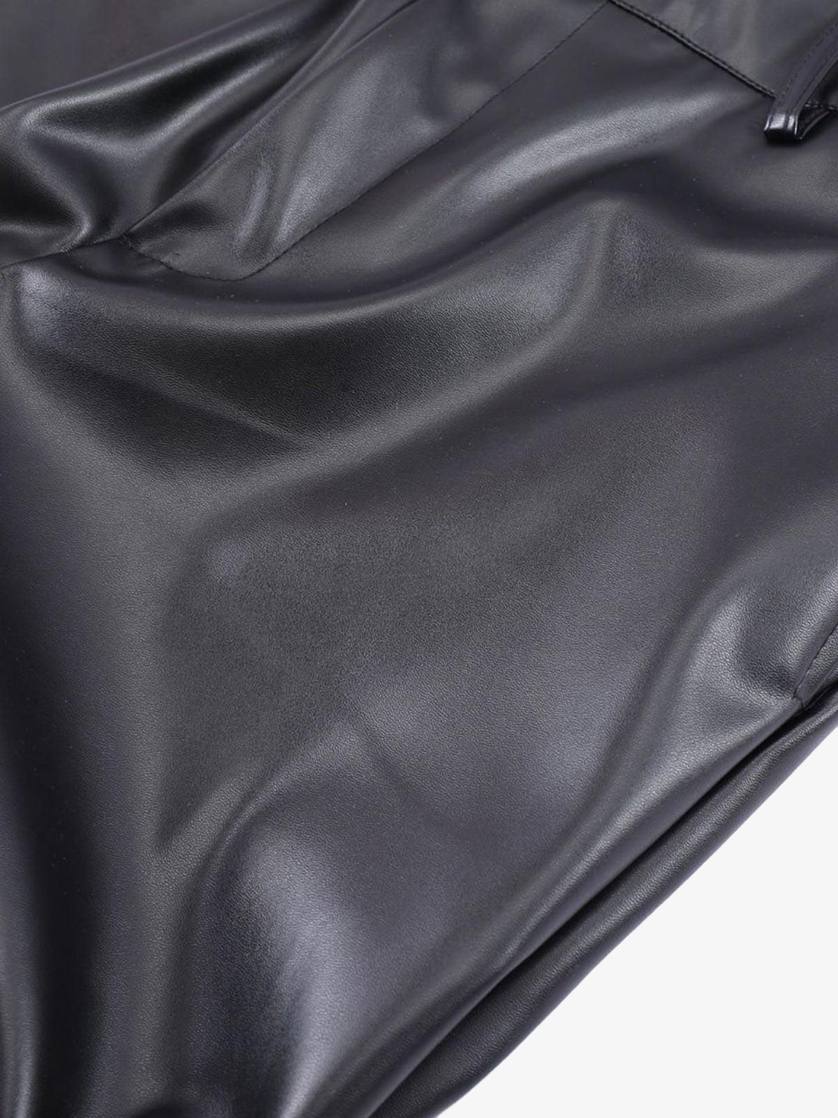 Theprecipice Punk Style Pleated Leather Pants - 2195