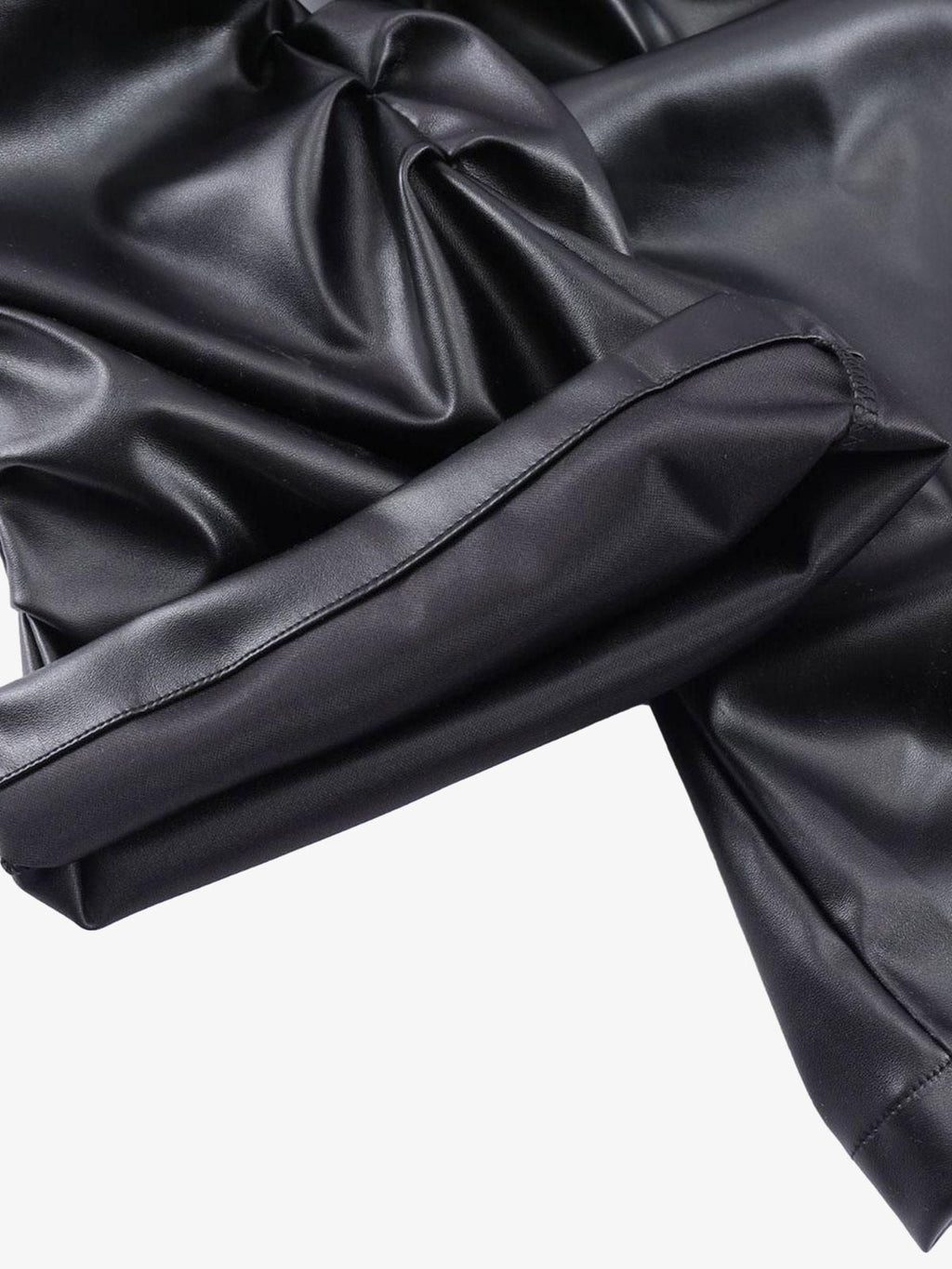 Theprecipice Punk Style Pleated Leather Pants - 2195