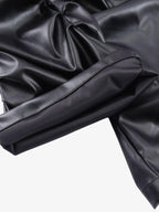Theprecipice Punk Style Pleated Leather Pants - 2195