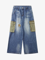 Theprecipice Homemade Large Pocket Cargo Jeans