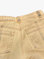 Washed Distressed Detachable Scarf Barrel Jeans - 2550