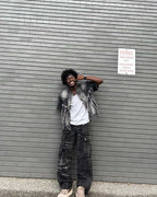 Theprecipice High Street Embroidery Hip-Hop Jeans - 2122