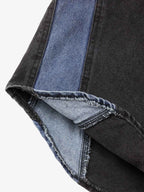 Deconstructed Patchwork Short-Sleeve Cropped Denim Set