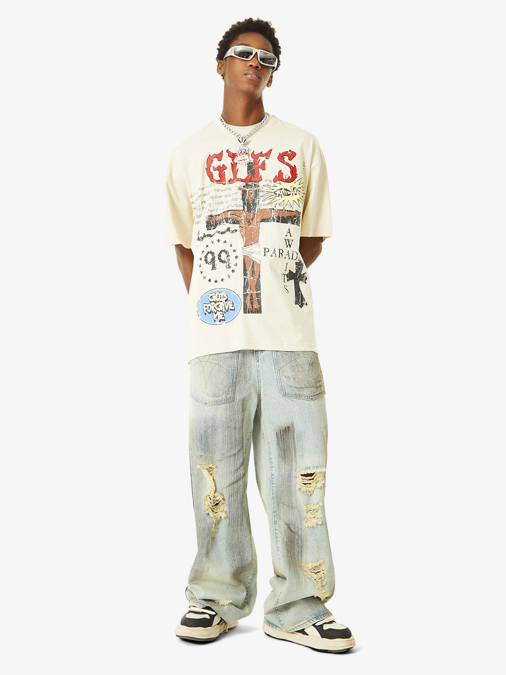 Theprecipice Funny Jesus Graffiti Street Rap T-shirt