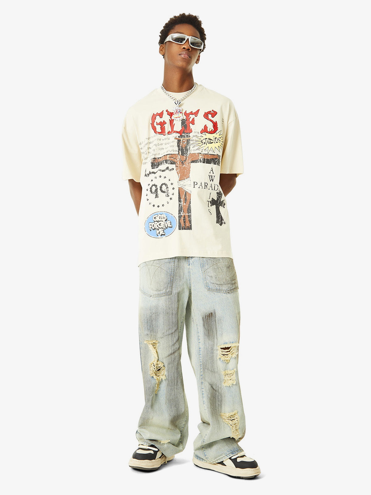 Theprecipice Funny Jesus Graffiti Street Rap T-shirt