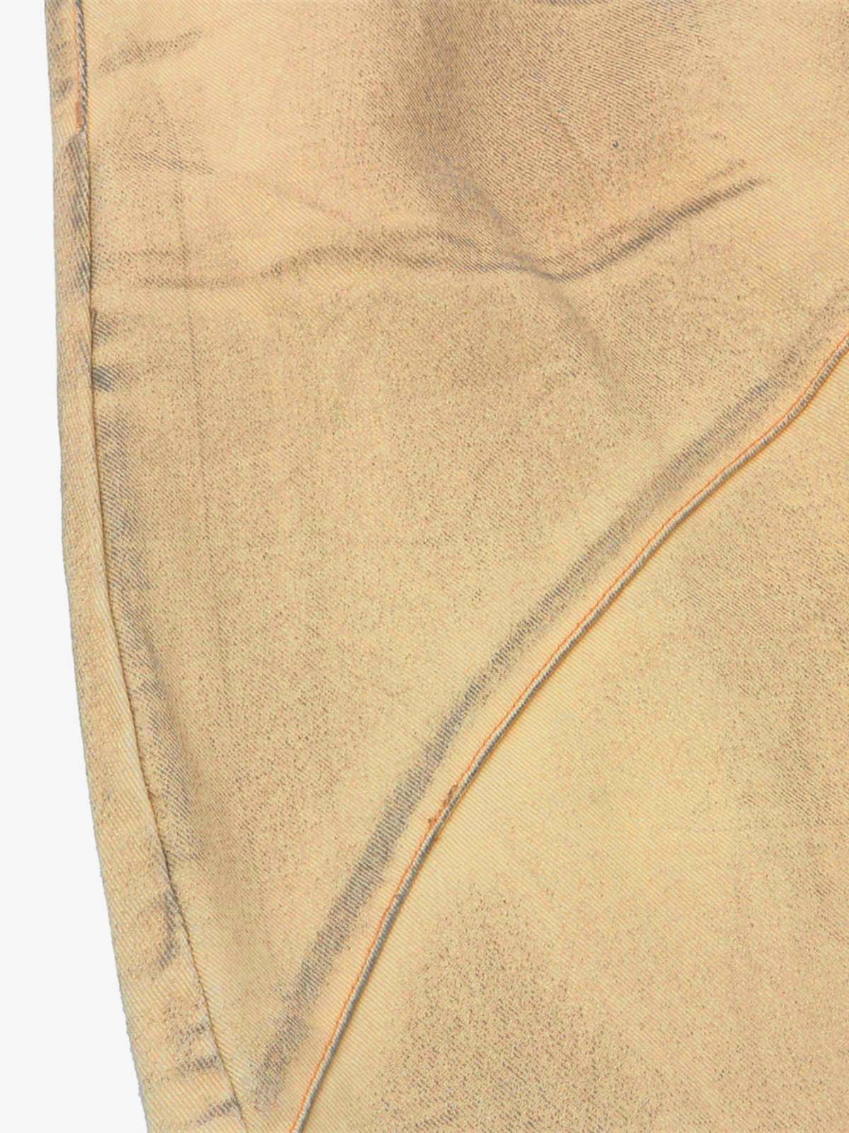 Washed Distressed Detachable Scarf Barrel Jeans - 2550