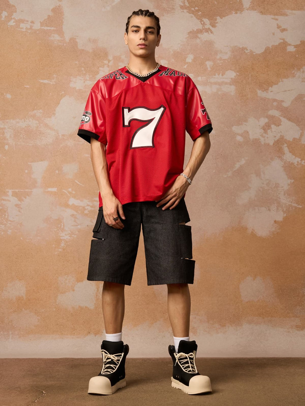 Original "SUPER 7" V-Neck Jersey T-SHIRT - 2424