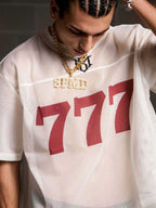 Jersey Letter Print Quick Dry V-neck T-shirt - 2389