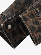 Vintage Washed Cheetah Denim Jacket