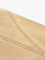 Washed Distressed Detachable Scarf Barrel Jeans - 2550