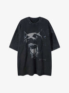 Theprecipice Doberman Print Washed T-shirt - 1856
