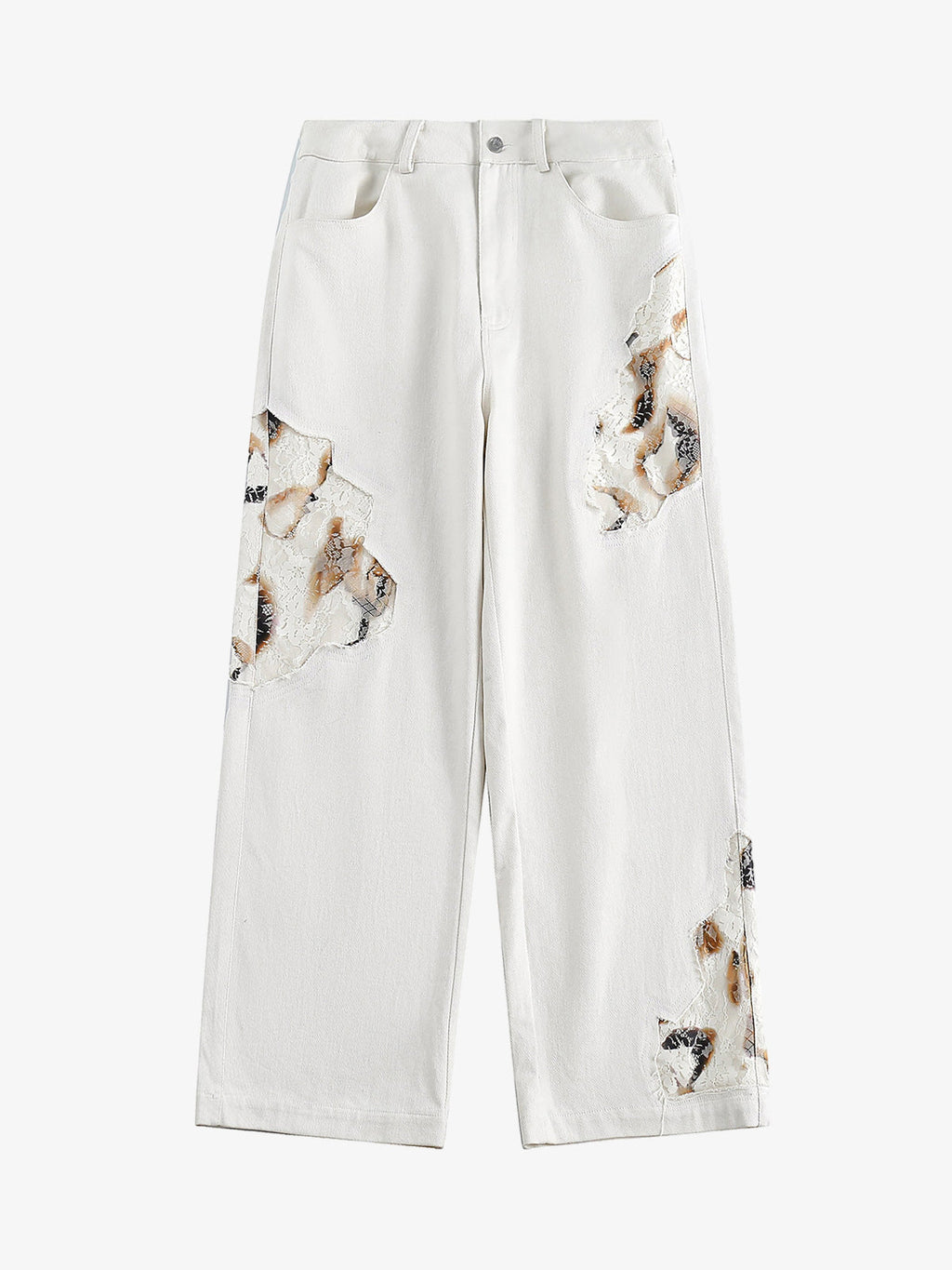 Theprecipice American Retro Lace Patchwork Jeans