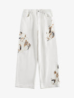 Theprecipice American Retro Lace Patchwork Jeans
