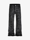 Retro Hand-Brushed Glitter Flare Jeans