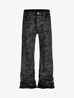 Retro Hand-Brushed Glitter Flare Jeans