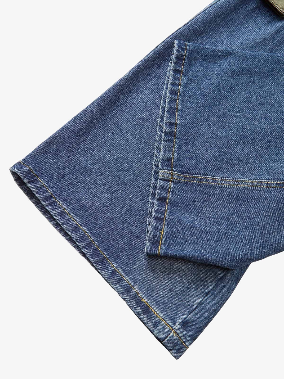 Theprecipice Homemade Large Pocket Cargo Jeans