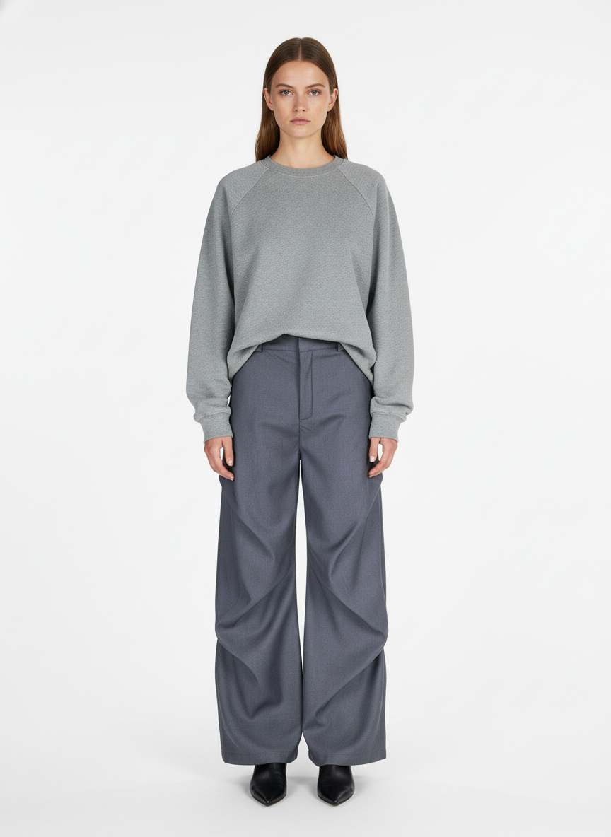 Woven Retro Cleanfit Pleated Drape Pants
