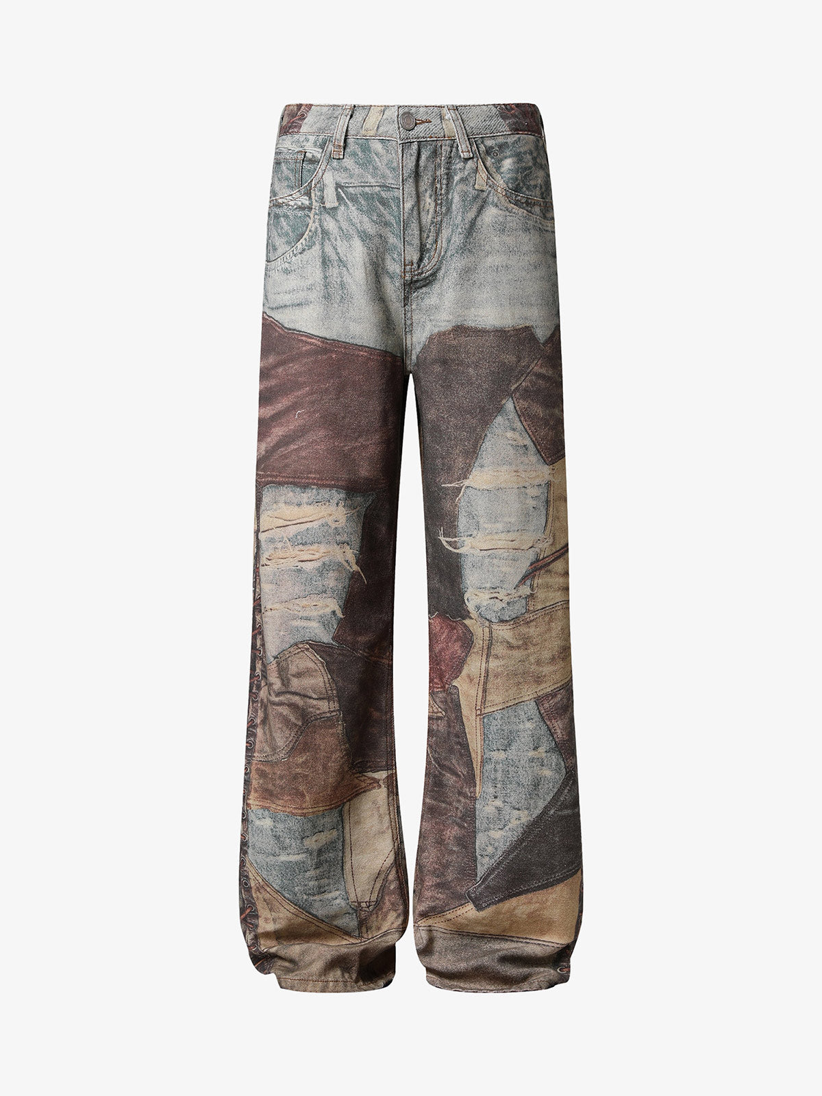Theprecipice High Street Distressed Washed Printed Jeans - 2246