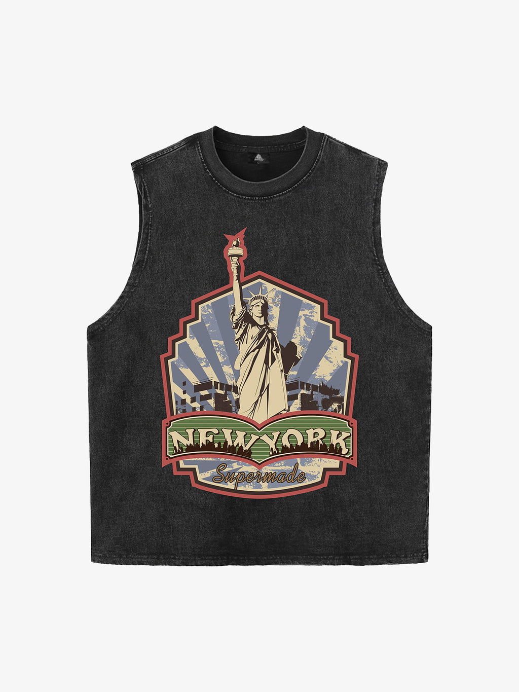 Original Street Statue Of Liberty Print Vest - 2531