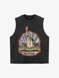 Original Street Statue Of Liberty Print Vest - 2531