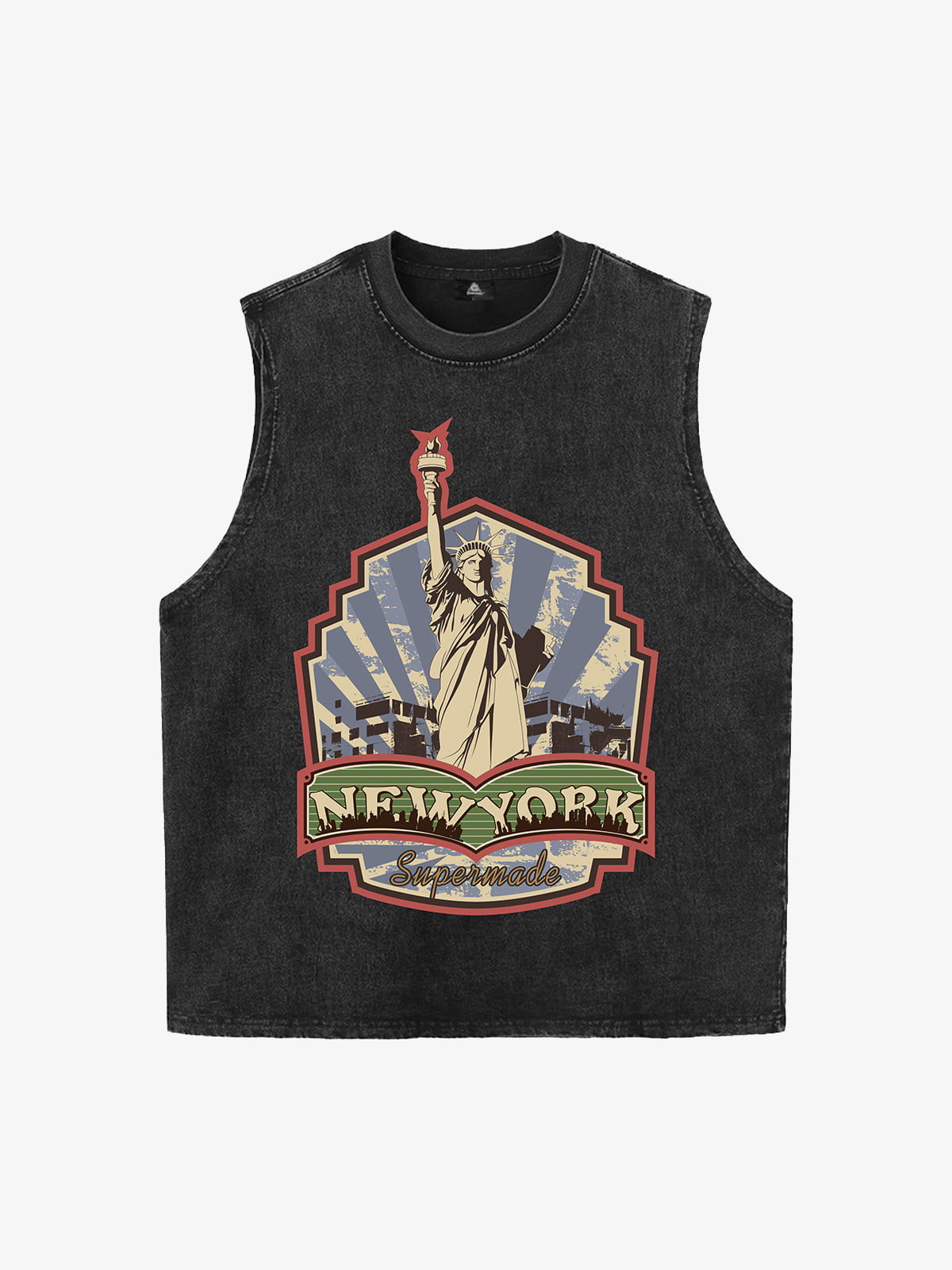 Original Street Statue Of Liberty Print Vest - 2531