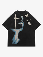 Theprecipice Abstract Portrait Print T-shirt - 1619