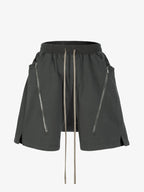 Retro Functional Zipper Slit Jort
