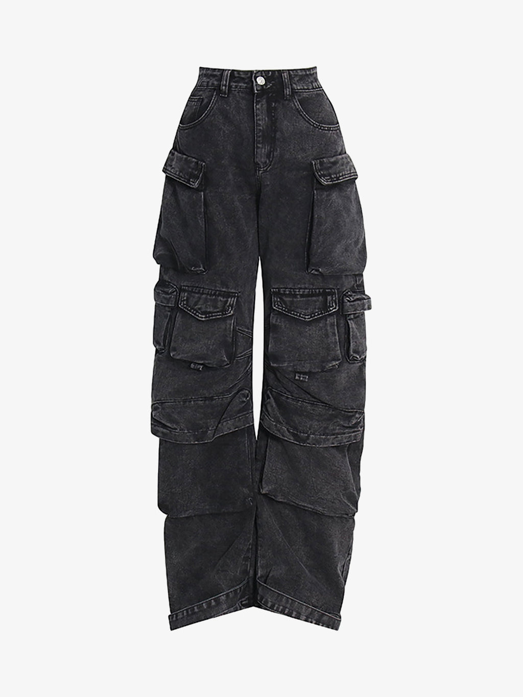 Theprecipice Street Stitching Multi-Pocket Workwear Washed Jeans - 2209