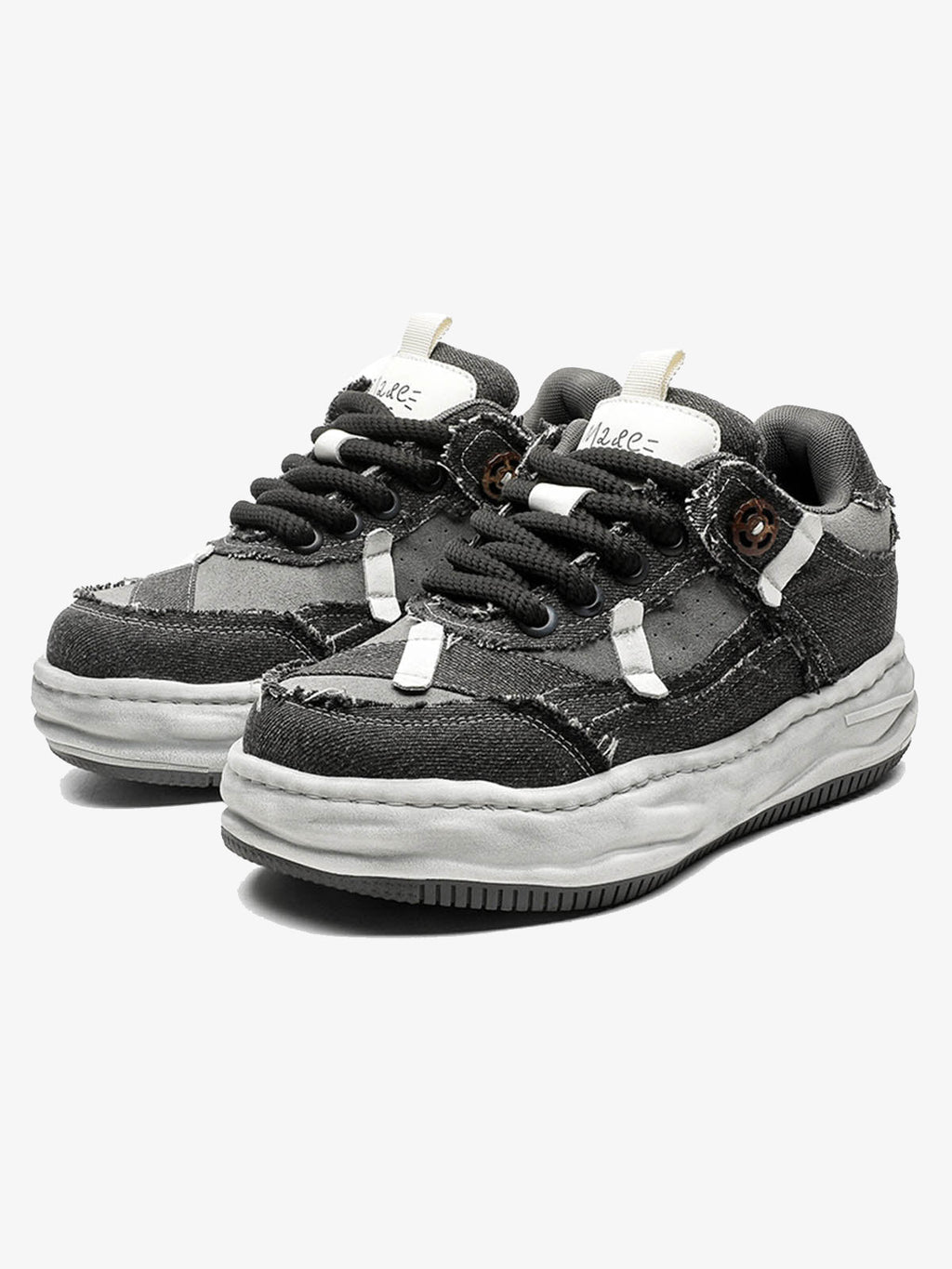 Distressed Deconstructed Split Whisker Platform Sneakers - 2602