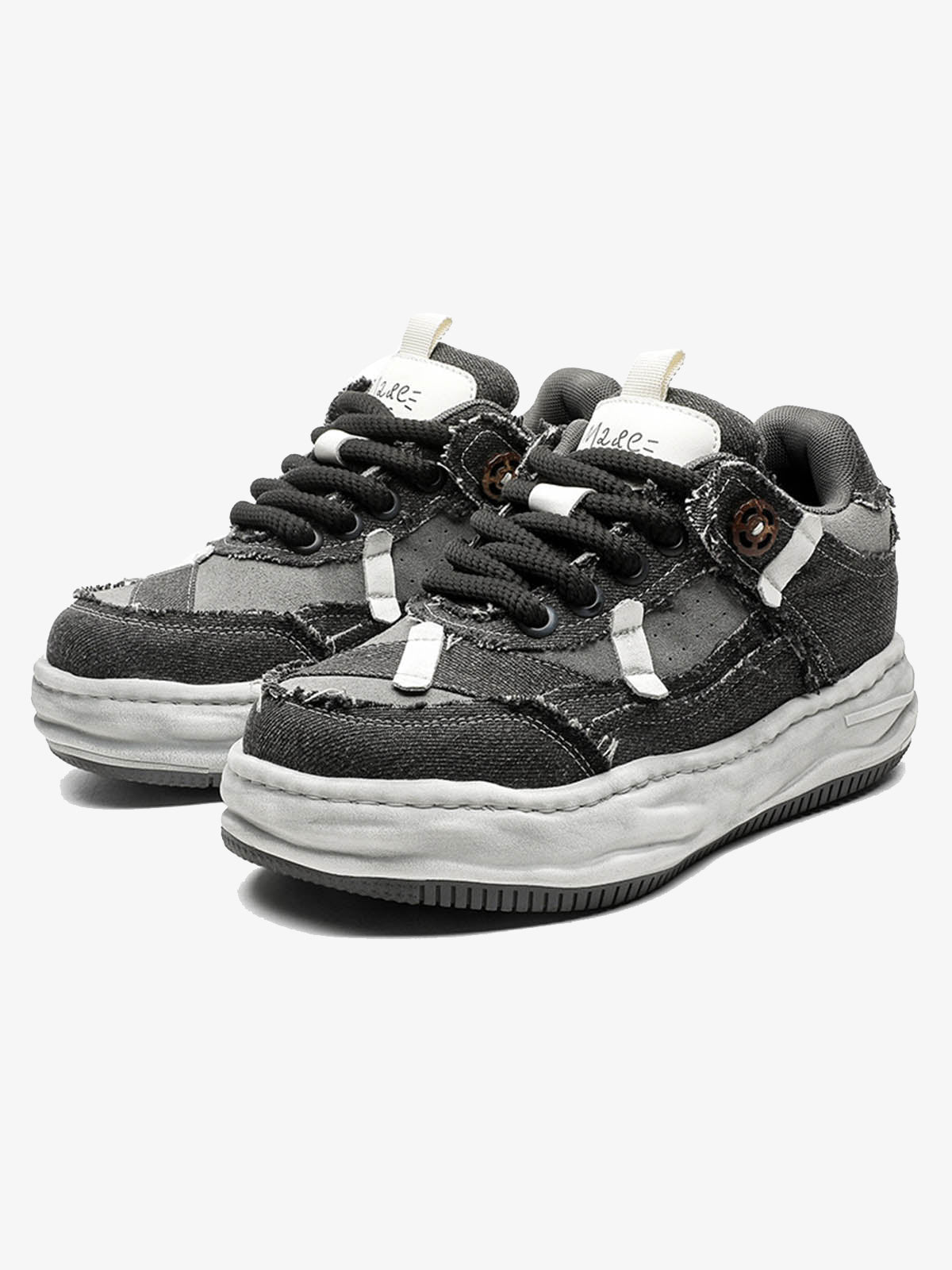 Distressed Deconstructed Split Whisker Platform Sneakers - 2602