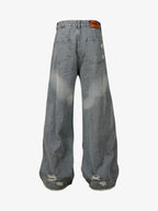 Theprecipice Washed Ripped Baggy Jeans