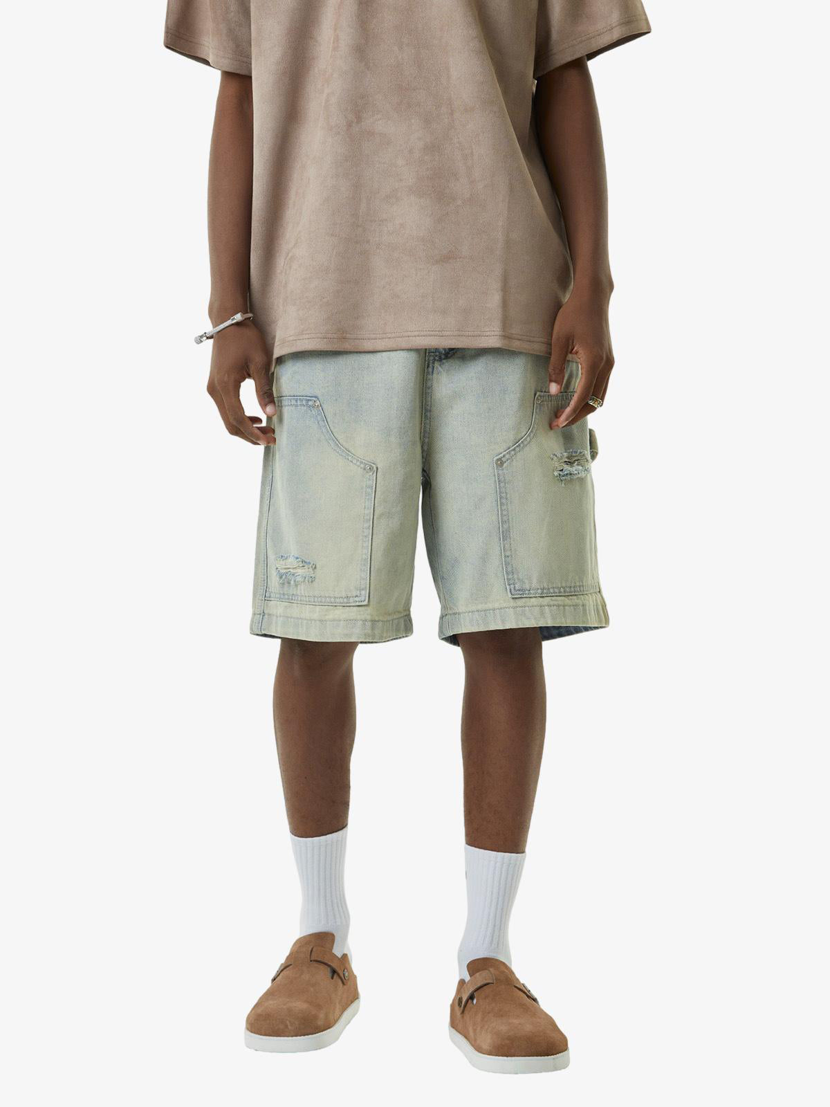 Theprecipice Retro Washed Hip-Hop Shorts