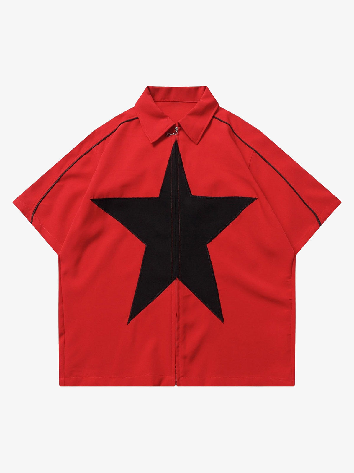 Theprecipice Star Zipper Design Shirt -1575
