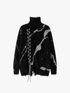 Theprecipice Ripped Knit Turtleneck Sweater - 1525
