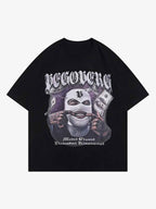 Theprecipice Masked Gangster Portrait Printed T-Shirt-1533
