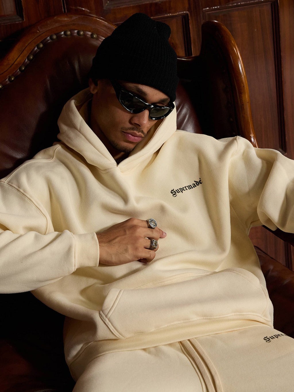 Theprecipice Street Hip-Hop Letters Fleece Tracksuit - 2230