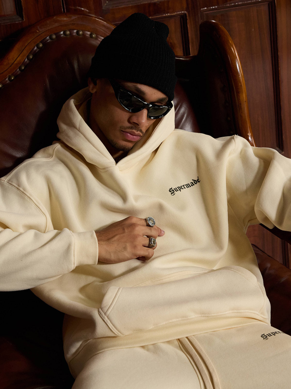 Theprecipice Street Hip-Hop Letters Fleece Tracksuit - 2230