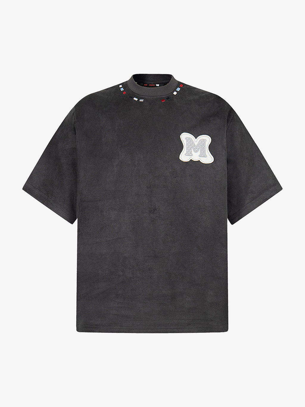Embroidered Neckline Oversized T-Shirt