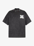 Embroidered Neckline Oversized T-Shirt