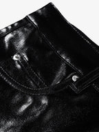 Theprecipice Glossy Patent Leather Flare Pants - 2396