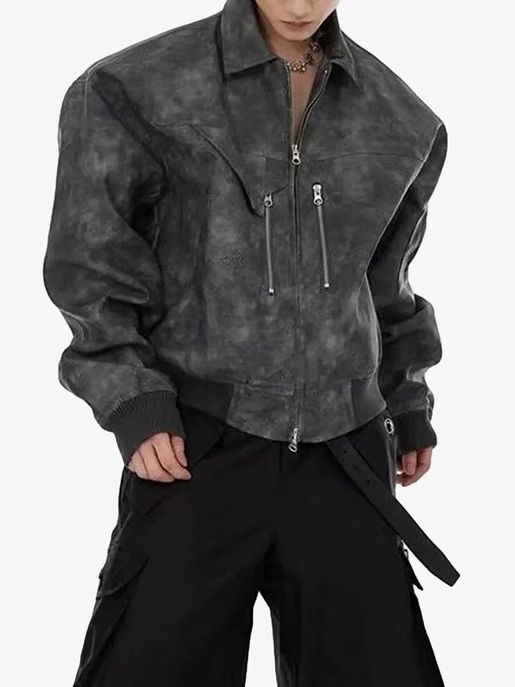 Theprecipice Vintage Motorcycle Suede Street Rap Jacket - 2232