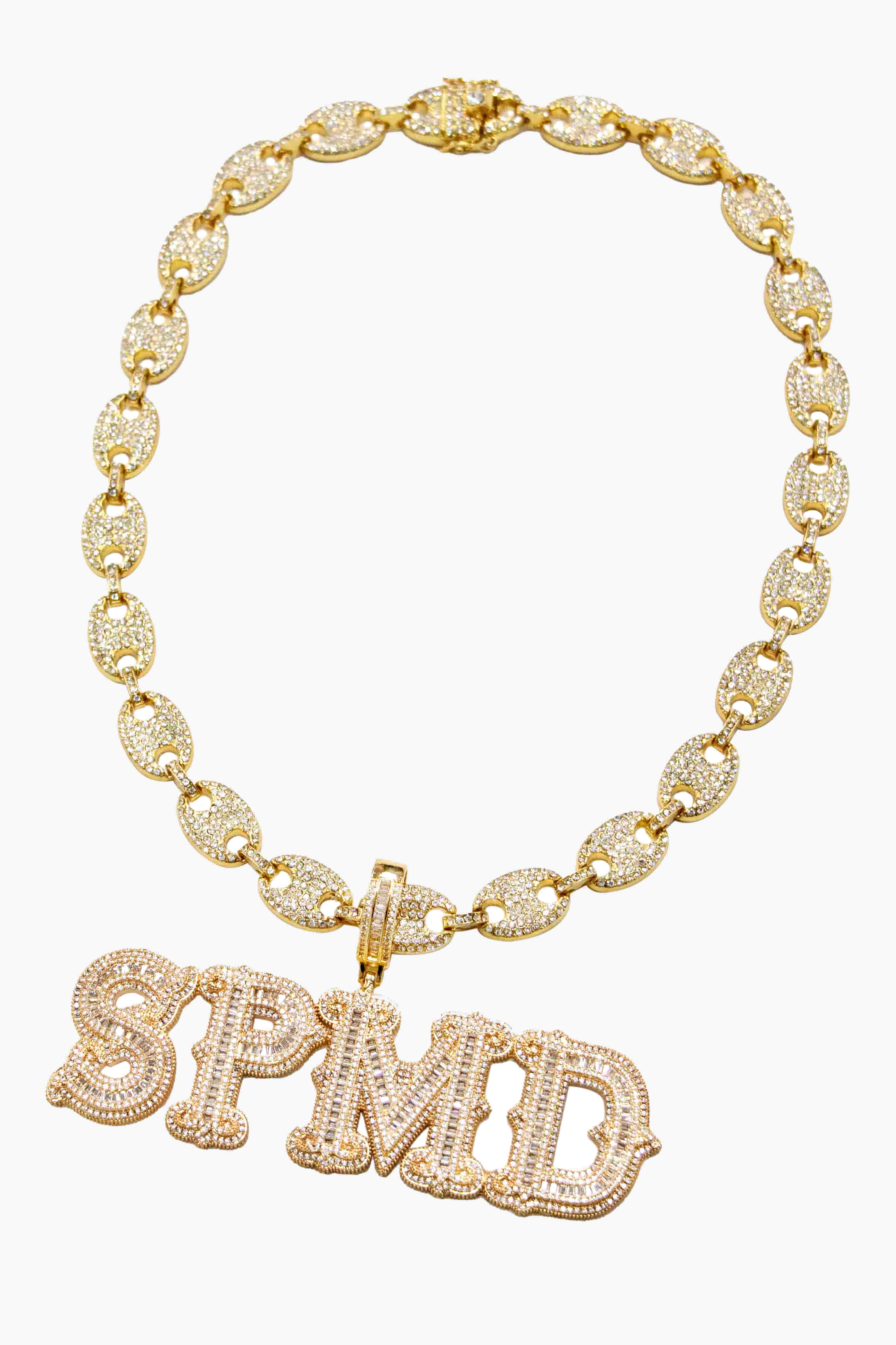 Theprecipice Hip-hop Diamond Letter Necklace - 2229