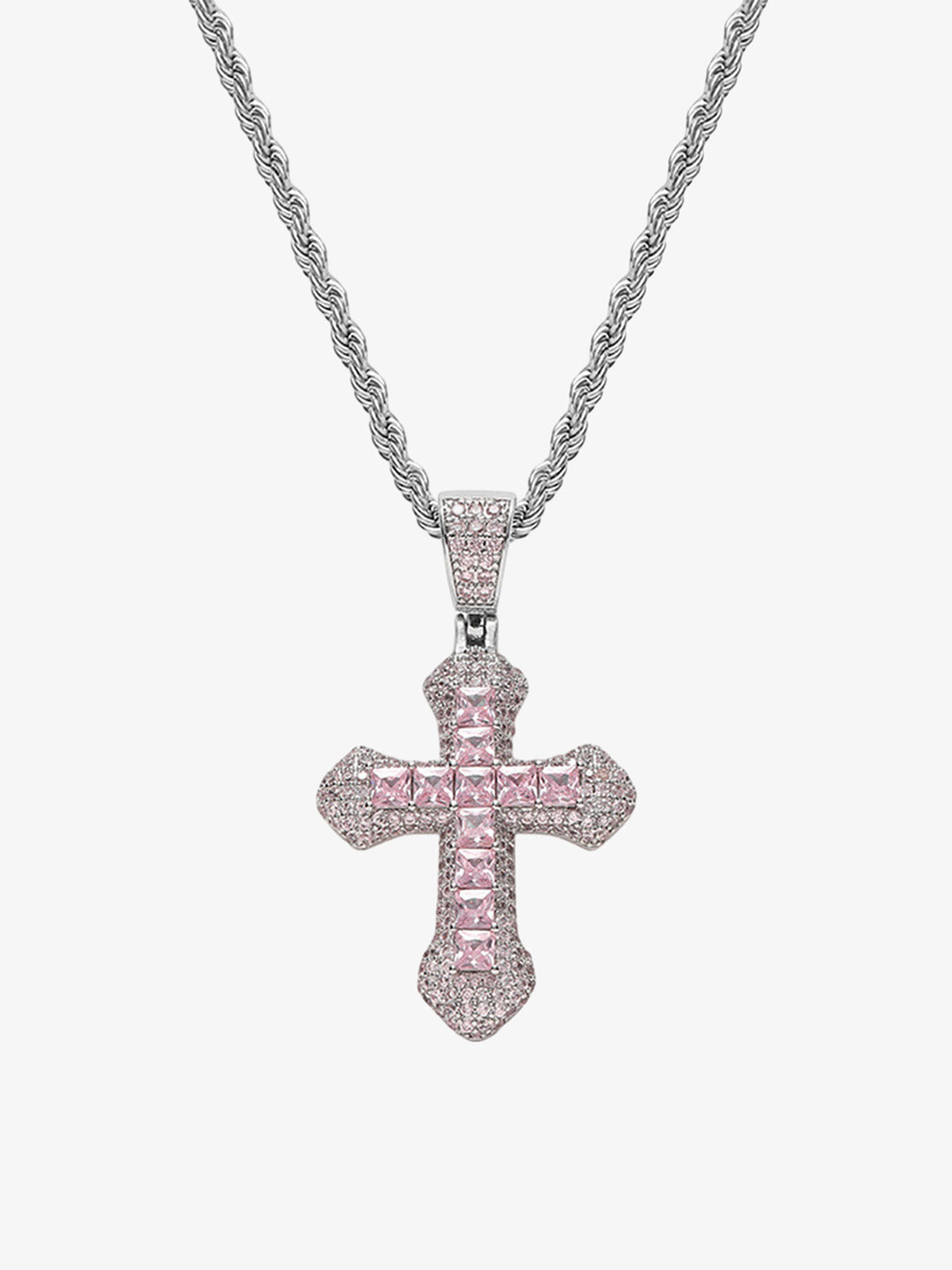 Theprecipice Corss Full Diamond Necklace-1514