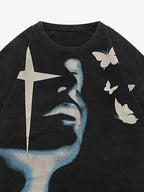 Theprecipice Abstract Portrait Print T-shirt - 1619